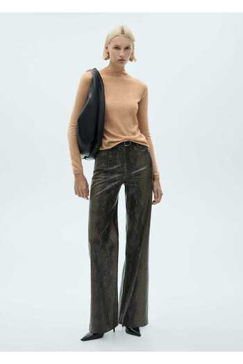 MANGO Woman Perkins Collar Slim Knitwear Sweater