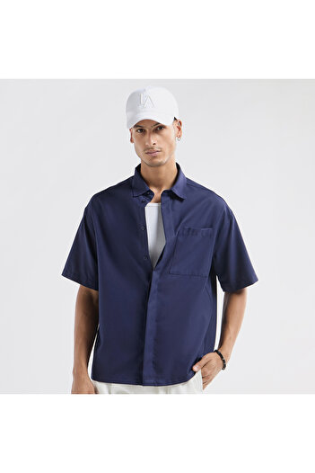 FAV Regular Fit Shirt with Collar and Short Sleeves