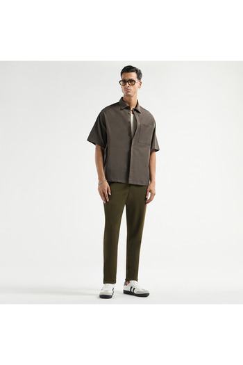 FAV Regular Fit Shirt with Collar and Short Sleeves