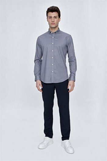 İmza Light Red Long Sleeve Slim Fit Cotton Classic Cotton Shirt 1004225208