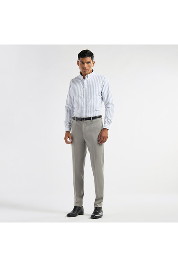 FAV Slim Fit Flexi Waist Trousers with Pockets and Button Closure