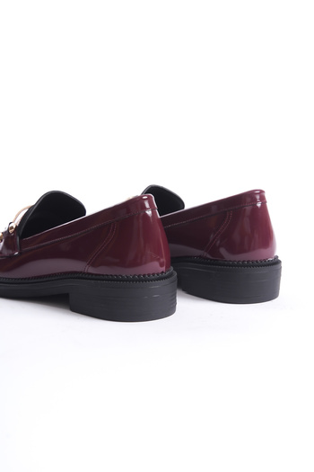 öz se shoes Бордові туфлі-мокасини з пряжкою