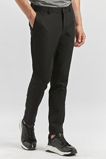 İmza Black Cotton Side Pocket Casual Slim Fit Chino Pants 1003240168