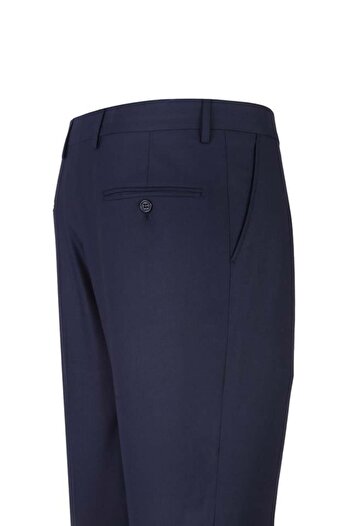 İmza Lacivert Gabardin Yan Cepli Slim Fit Dar Kesim Basic Pantolon 1003190013