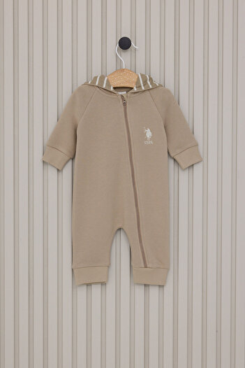 U.S. Polo Assn. Baby Boy Brown Jumpsuit