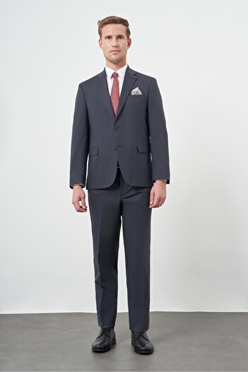 İmza Navy Blue Mono Collar 4 Drop Comfort Fit Classic Suit 1001245168