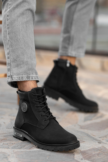 Zegeshoes Unisex  Garantili Esnek Kışlık Su Ve Soğuk Geçirmez  Fermuarlı  Bağcıklı Kaymaz Taban Postal Bot
