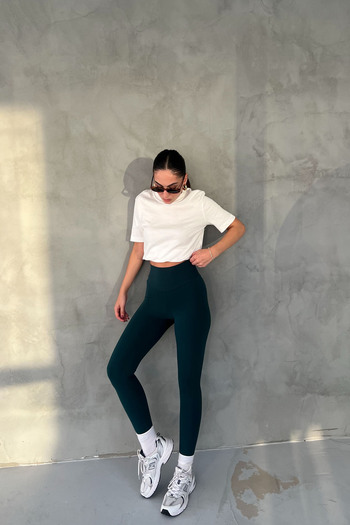 Seda Yalçın Atelier Green High Waist Biker Long Leggings