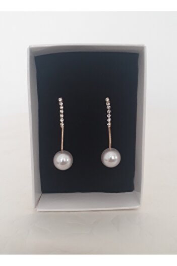 ER TAKI Stoned Gold Colored Dangle Pearl Stylish Engagement Henna Wedding Evening Dress Earrings