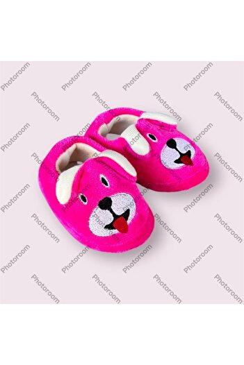 İpek Fashion Baby Dog Figured Plush Anti-Slip Sole Slippers Home Shoes