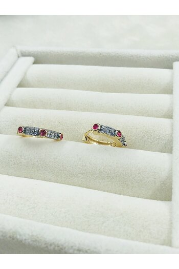 DS DİAMONDSHOP New Season Zircon Jewelled Hoop Earrings - Byk- 20241100067