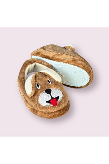 İpek Fashion Baby Dog Figured Plush Anti-Slip Sole Slippers Home Shoes