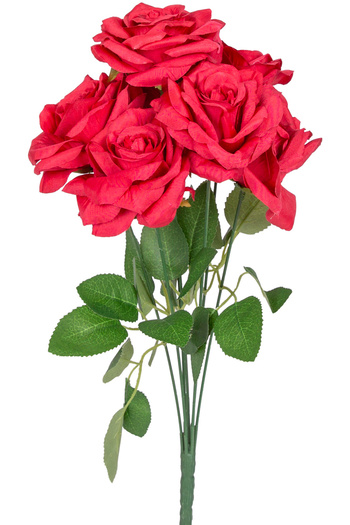 Herdekora Artificial Rose Bouquet 7 Flowers Red 42 Cm.