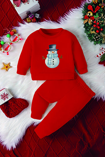 ADABEBEK New Season Mr. Snowman Printed 2-Piece Baby Set 23183