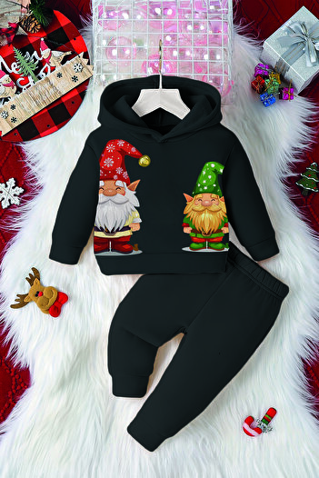 ADABEBEK Hooded New Year's Glory Gnomes Printed Baby Set 23126