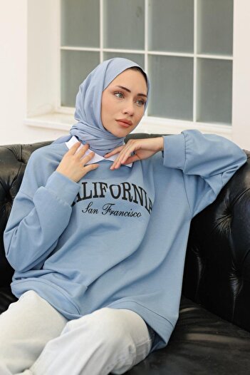 Mercan California Baskılı Sweatshirt