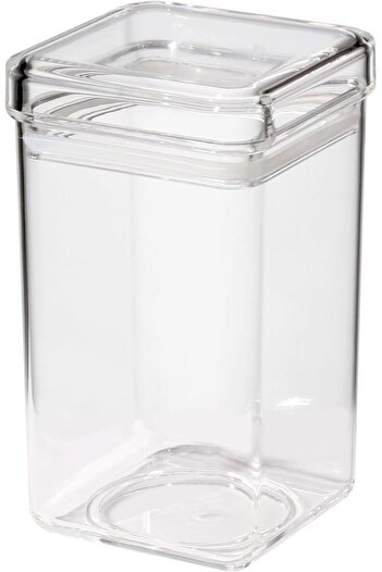 ORCHID ACRYLIC SQUARE CANISTER L CLEAR