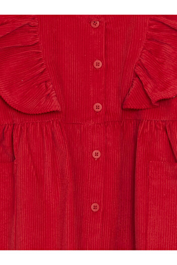 LC Waikiki Lw - Crew Neck Velvet Girl's Dress
