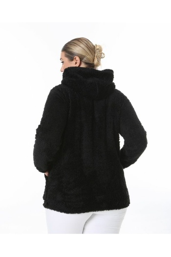 Te&Te Women's Plus Size Plush Cardigan Sweat