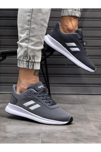 Weynes Men's Gray Lace-Up Knitwear Casual Sneaker Wsb4014