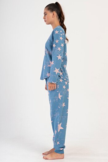 VİENETTA Vienetta Safir Kadın Uzun Kol Iki Iplik Pijama Takımı