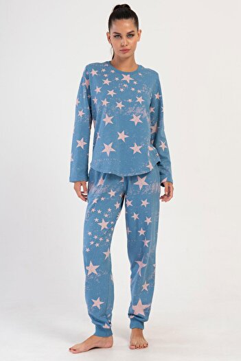 VİENETTA Vienetta Safir Kadın Uzun Kol Iki Iplik Pijama Takımı