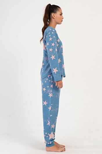 VİENETTA Vienetta Safir Kadın Uzun Kol Iki Iplik Pijama Takımı