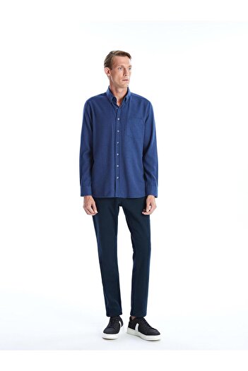LC Waikiki Чоловіча сорочка з попліну LCWAIKIKI Classic Regular Fit з довгим рукавом