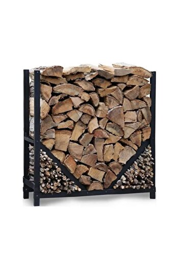 A&N DEKOR Kare Şömine Soba Odunluk  Metal  Siyah  125x40x125(h), AN0186