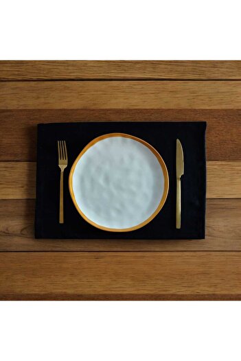 PİKKO HOME Set de 6 servicii americane texturate din catifea neagră (de Anul Nou)