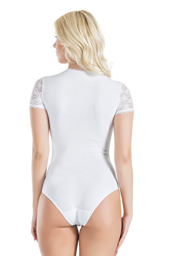 kapsulavm Derya Kurşun Half Sleeve Lace Women's Bodysuit 338