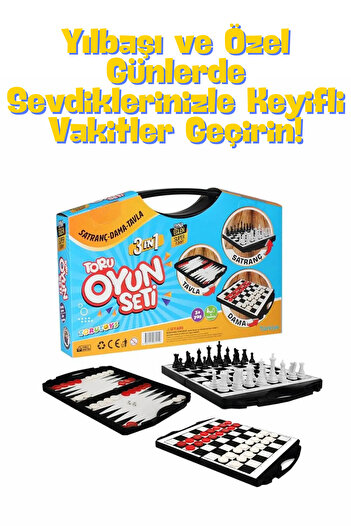 welcomein 3 in 1 Bagged Game Set Chess-Checkers-Backgammon Activity Intelligence Games for New Year and Special Occasions