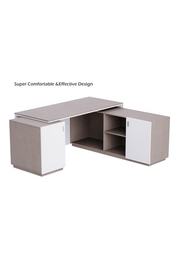 Mahmayi Light Concrete-Premium White ED3-LSLCW Executive Desk 180 cm