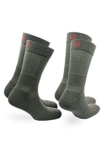 NORFOLK Κάλτσες πεζοπορίας εξωτερικού χώρου Leonardo Merino Wool - Πακέτο 2 Πράσινες