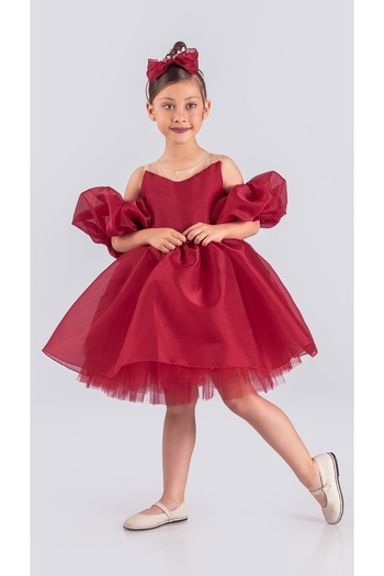 Mnk Baby&Kids Miss California Kız Çocuk Abiye MNK0594 KIRMIZI