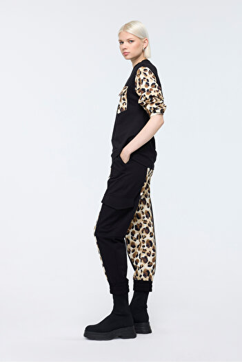 Berr-ın Black Patterned Jogger Pants