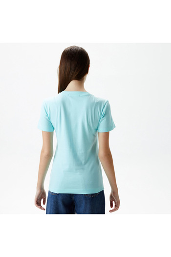 Calvin Klein Women's Blue Jeans Monologo T-Shirt