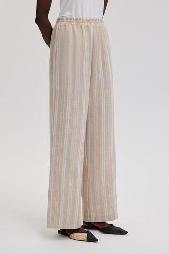 Touché Privé Striped Elastic Waist Trousers
