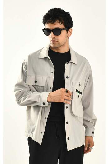 DAVID&GERENZO Gray Parachute Seasonal Jacket