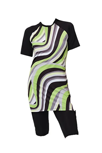 sefamerve Black Hijab Swimsuit - 23730-01 Model