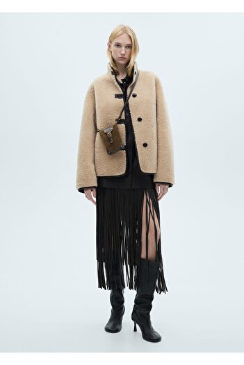 MANGO Woman Short Fur Look Coat