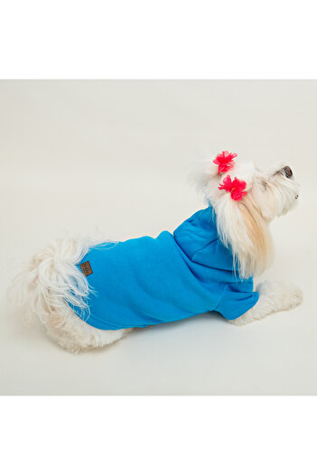 Buddy Store Cat & Dog Dress Hooded Sweatshirt (100% COTTON) - Unprinted Blue Sweatshirt (100% COTTON)