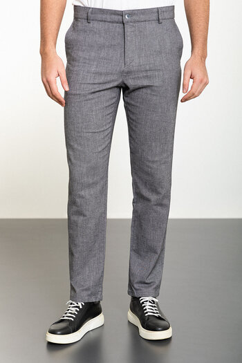 Mcr Patterned Slim Fit Classic Men's Trousers Black - 38243.24Y