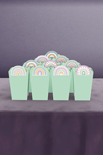 Hey Parti Boho Baby Girl Rainbow Themed 10-Piece Corn Box