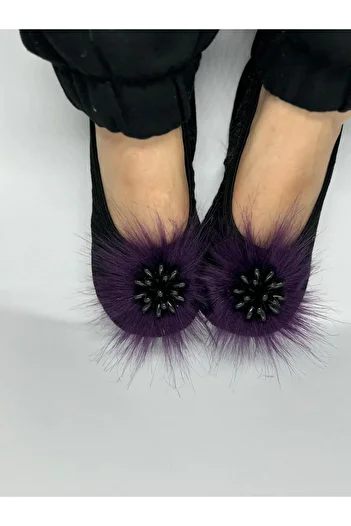 SiFu STYLE Elegance and Comfort Together: Grape Stoned Home Flats Booties