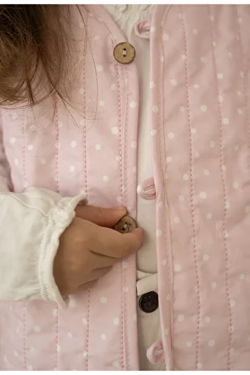 Kirazkids Pink Dot Patterned Baby Vest