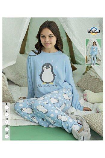 İpek Kız Çocuk Uzun Kol Termal Pijama Takımı