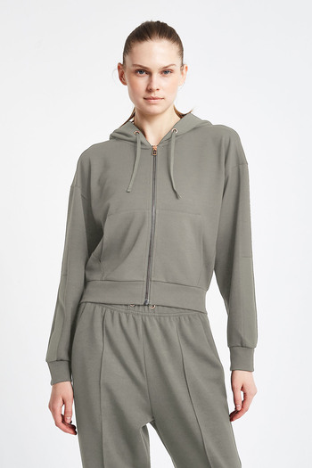 Lescon Women's Hooded Zipper Sweatshirt - 24N-2103
