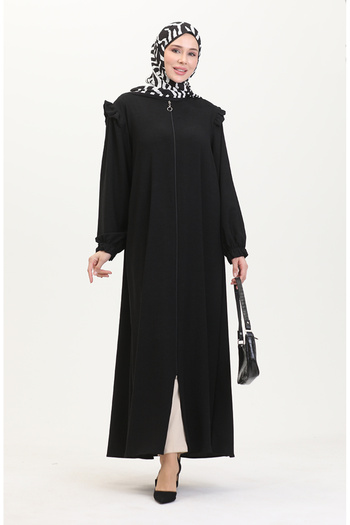 sefamerve Black Frilly Ferace - model 1055-02