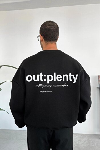 HAFKAGİYİM Μαύρο μινιμαλιστικό φούτερ oversize